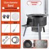 Portable Outdoor Firewood Stove with Large Iron Pot
