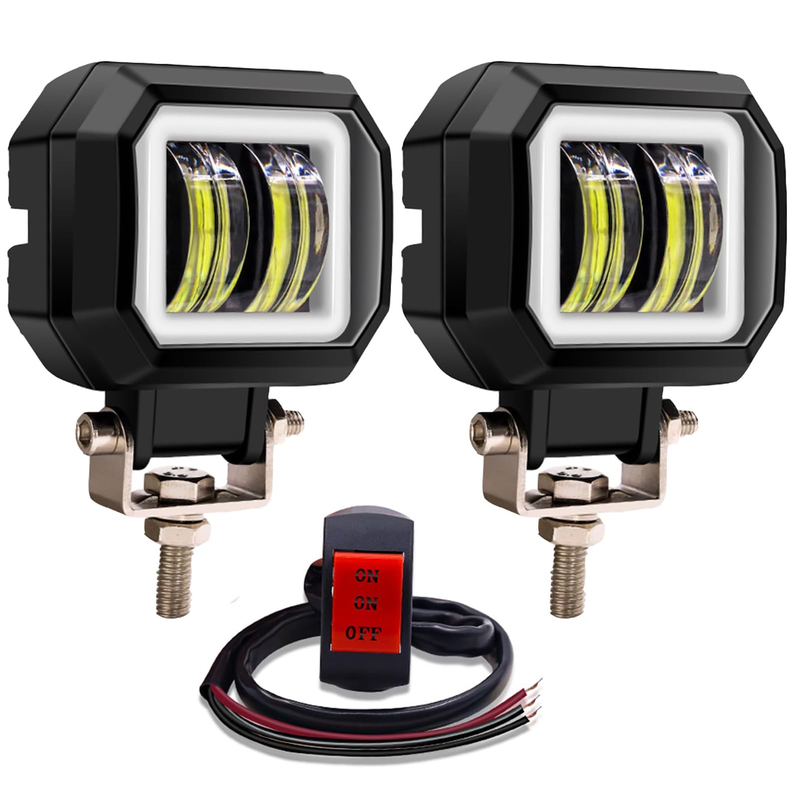 

Комплект дополнительных светодиодных противотуманных фар Aoling с зеленым кольцом-гало и переключателем, 9–80 В постоянного тока, IP68, 2 шт.