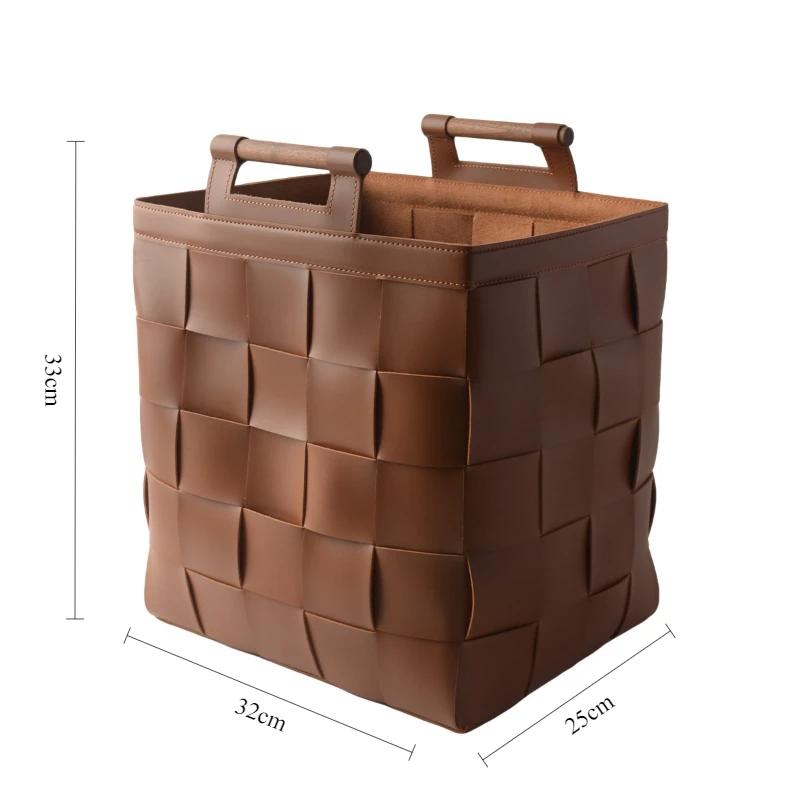 Creative Leather Storage Baskets Durable Dirty