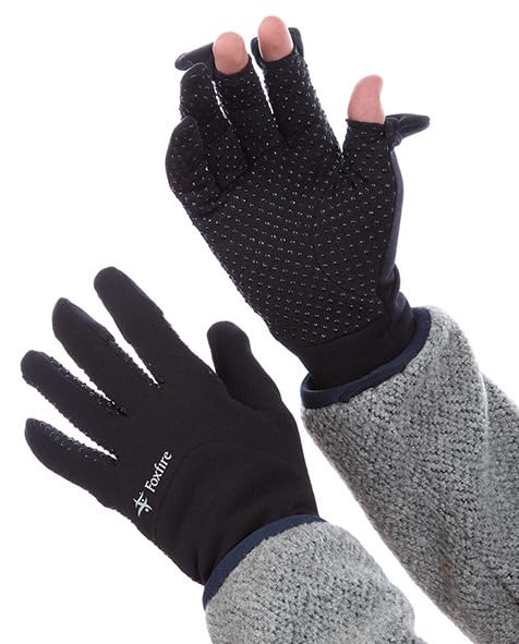 Foxfire 5420048 [POLARTEC] Power Stretch F-Thru Gloves, Black, Size L