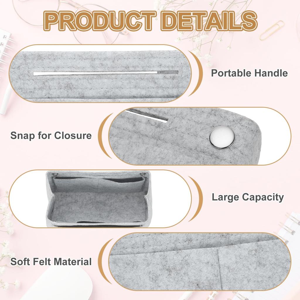 uxcell Bag Organizer Insert, Portable Felt Bag Insert with Snap-on Multifunctional Compartments, Dome Shaper for Satchels, Totes, and Handbags