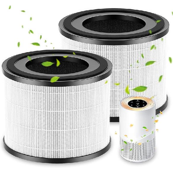 AP-S0610L Replacement Filter Compatible with MOOKA AP-S0610L Air Puri-fier, H13 True HEPA Filter, 3-Stage Filtration System, 2 Pack