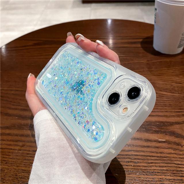 Funda de teléfono con lentejuelas epoxi y brillo degradado para Iphone 14 Pro Max 13 11 12 Pro Max 14 Plus, funda transparente de silicona a prueba de golpes