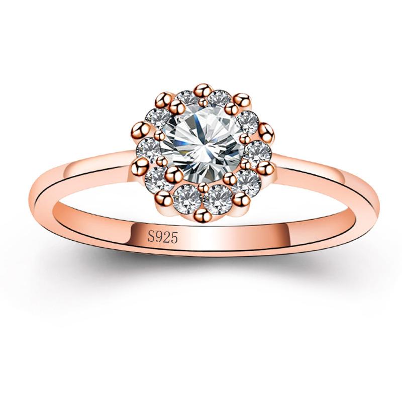 Luxury 18K White Gold Ring Original 2.0ct Zirconia Moissanite Wedding Band Silver   Women Love Gift