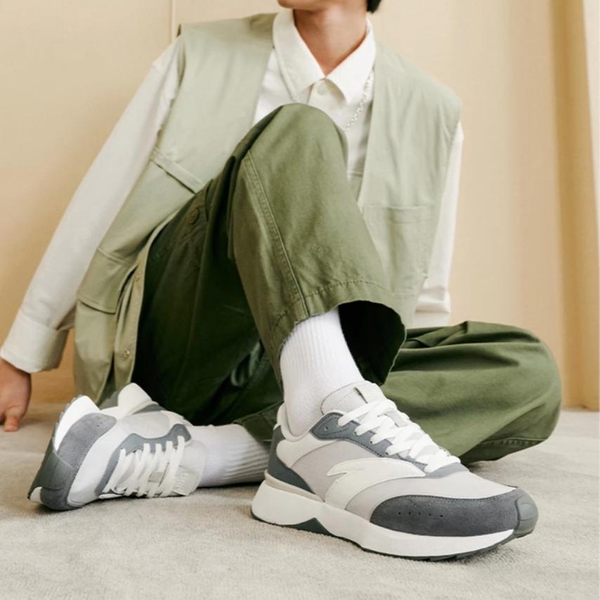 Anta Inheritance 70 Comfortable Daily Non-Slip Wear-Resistant Low-Top Casual Shoes Men sneaker Gray White 112338879-8