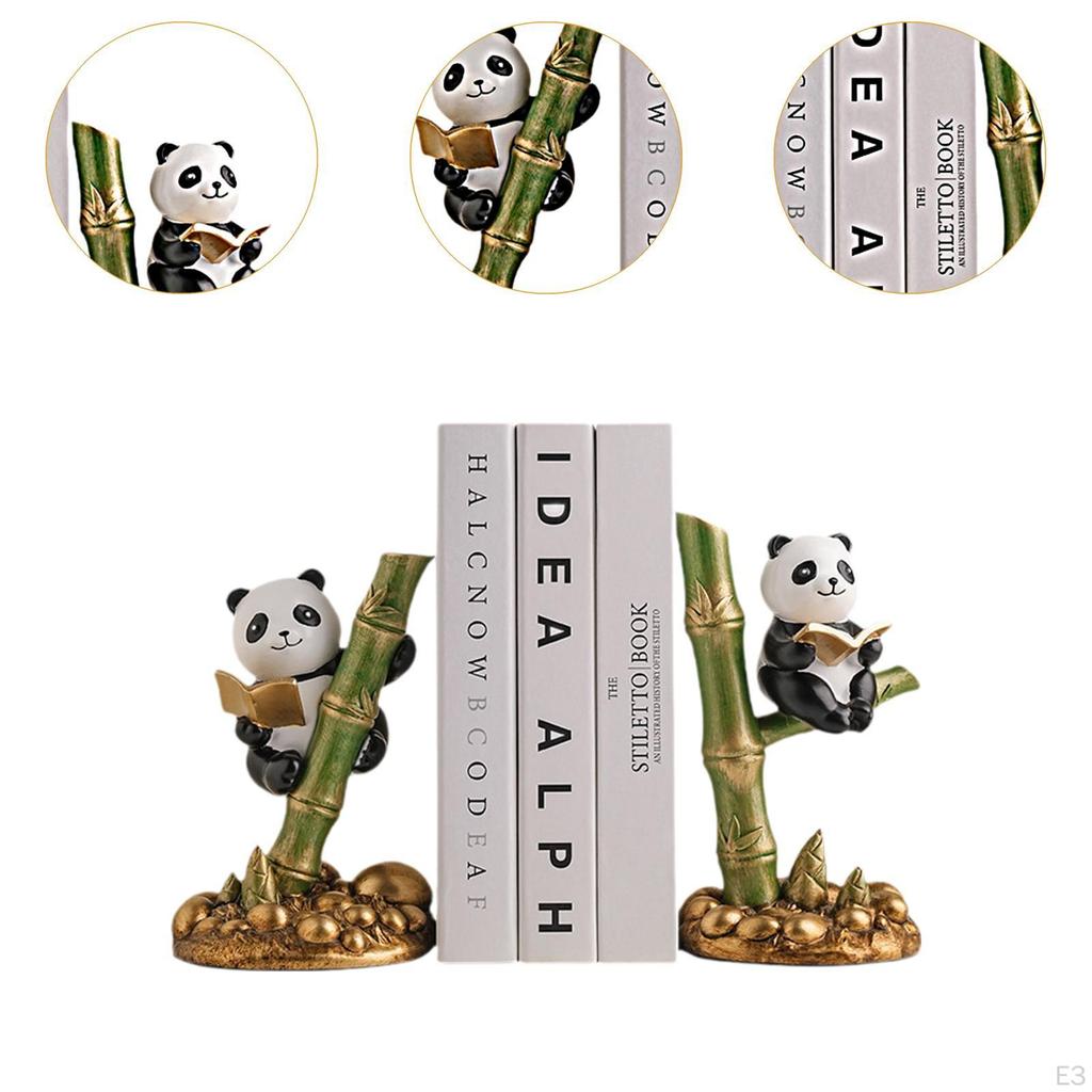 Statuetki Pandy Rzeźby zwierząt Podpórki do książek Ozdoby stołowe Uchwyty na półki na książki do regałów na biurko