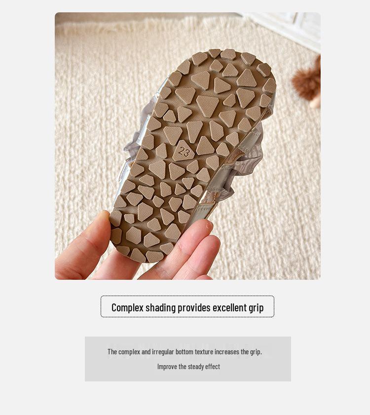 Pearl Princess Korean Style Lace Sandals for Girls - Summer Soft Sole 2026