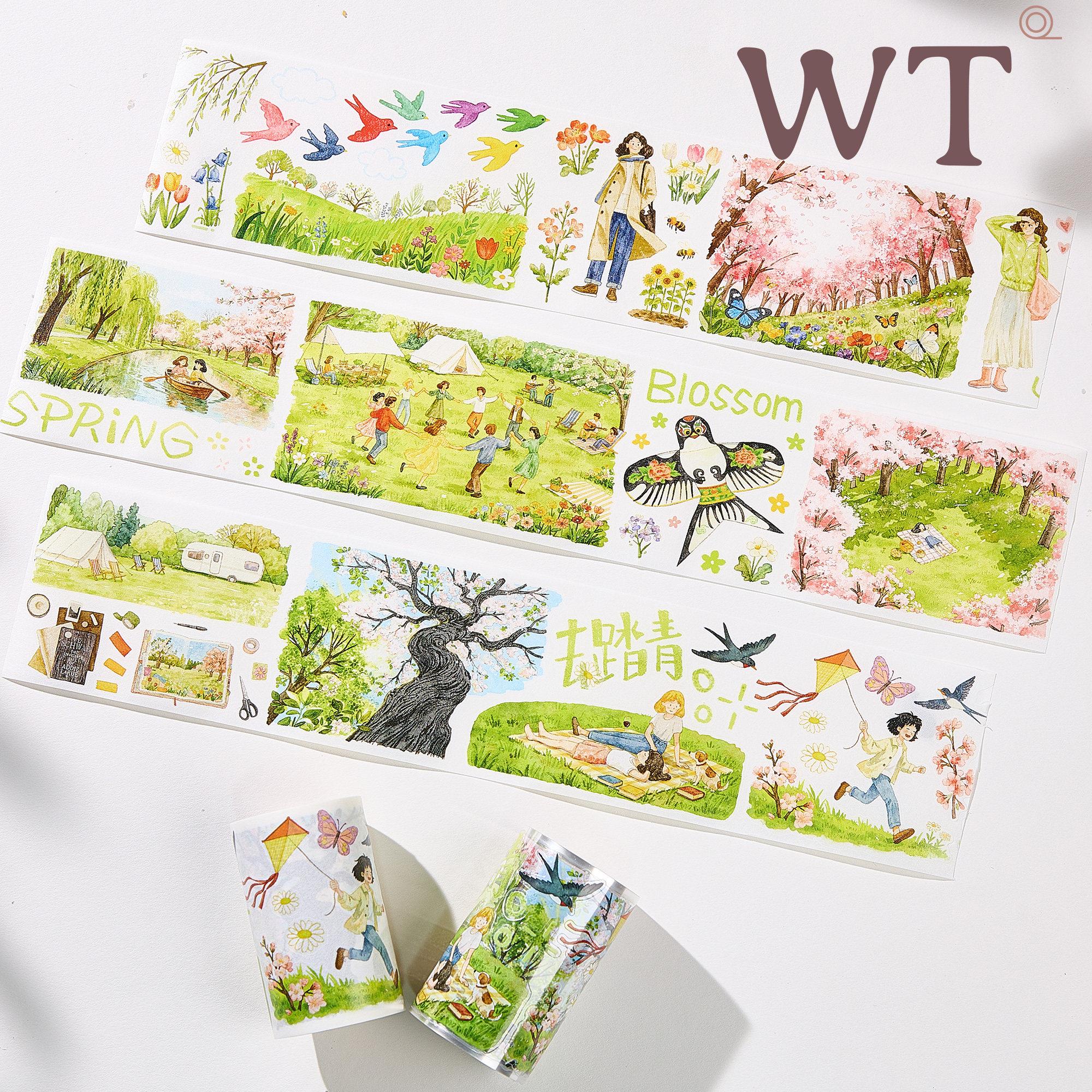 Washi PET Tape Die Cut Ins New Girl WT Slow Life, Landscape, Girls Daily