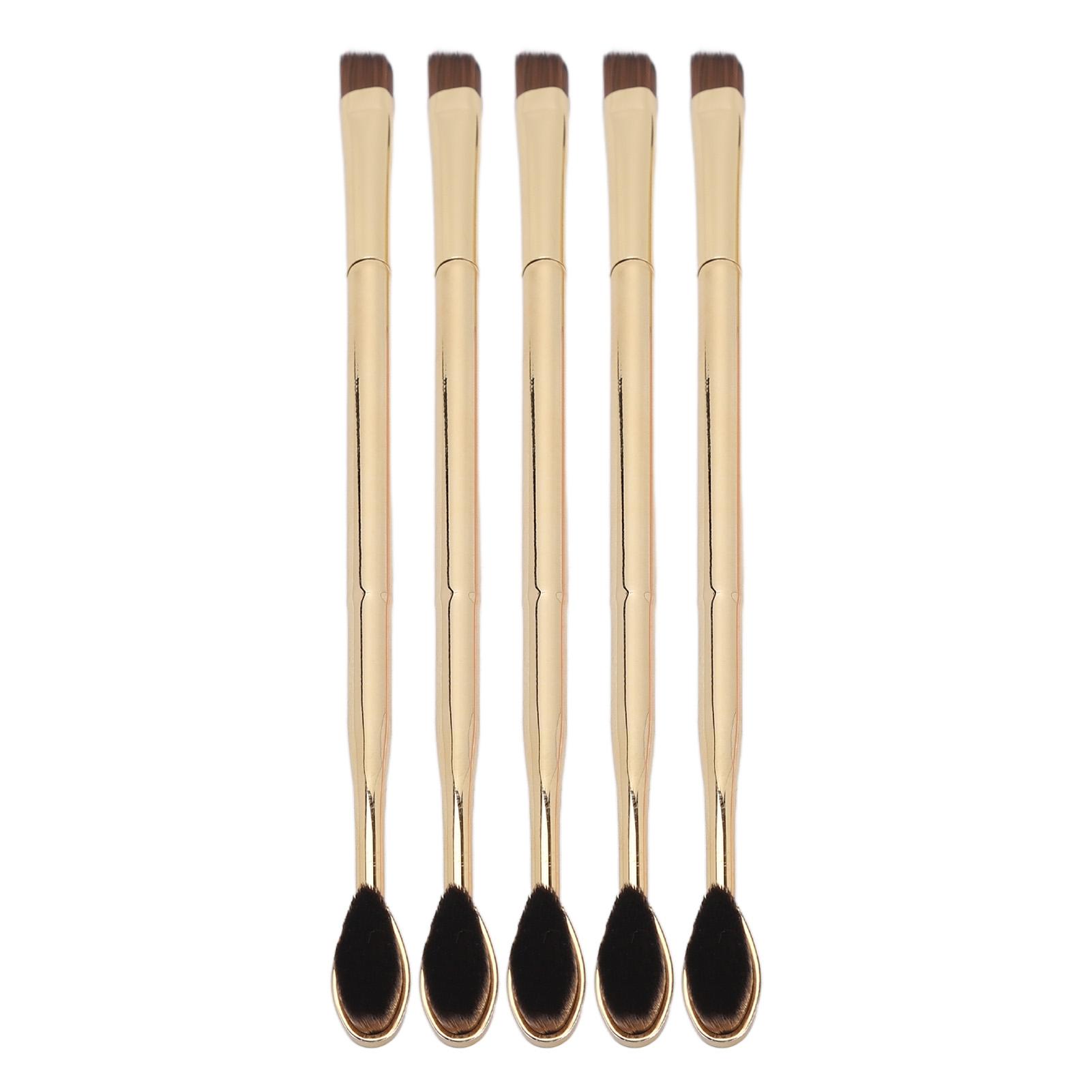 

5pcs Toothbrush Foundation Brush Gold Electroplating Handle Soft Hair Double Ended Makeup Eyebrow Brush