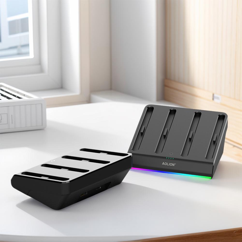 For Nintendo Switch 2 Controller Charger 4 In 1 Charging Dock Charger Stand Station For Switch2 Joy-Con With Indicator Light