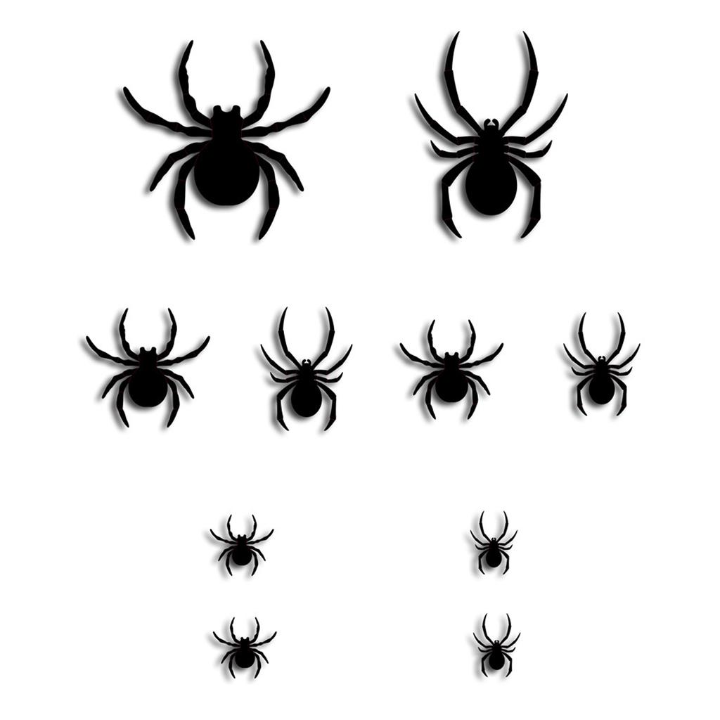 2025 Nové Halloweenské 3D Černé Pavoučí Samolepky na Zeď Halloween DIY Dekorativní Nástěnná Samolepka Halloween Hororový Pavouk Odnímatelné Samolepky