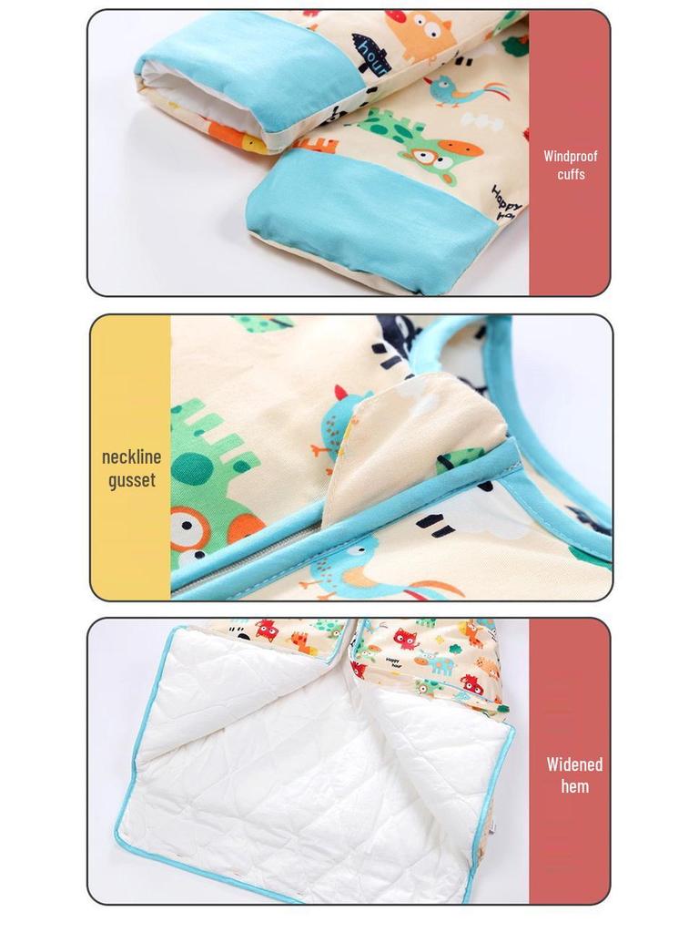 Clearance: Pure Cotton Baby Sleeping Bag – All-Season, Thick, Anti-Kick Quilt for Mid-Large Children with Free Shipping!