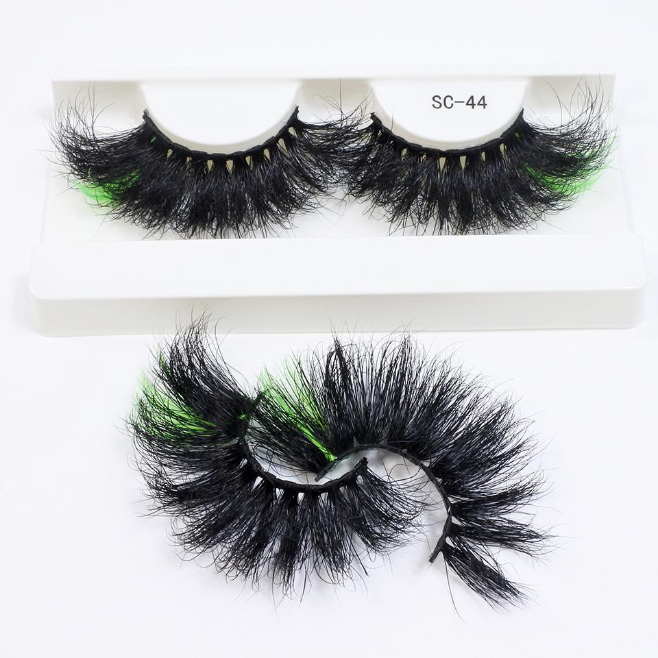 25mm Mink Eyelashes Newest Colored Lashes Dramatic Party Long Volume 3d Eyelashes Supplies Makeup False Eyelashes