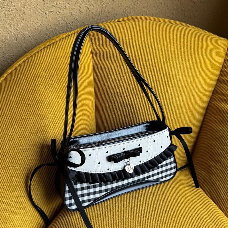 Versatile Sweet Bow Underarm Bag Women's Summer Simple Niche High-end Shoulder Handbag