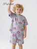 Malwee Boys' Cute Printed Round Neck Short Sleeve Summer Two-Piece Set