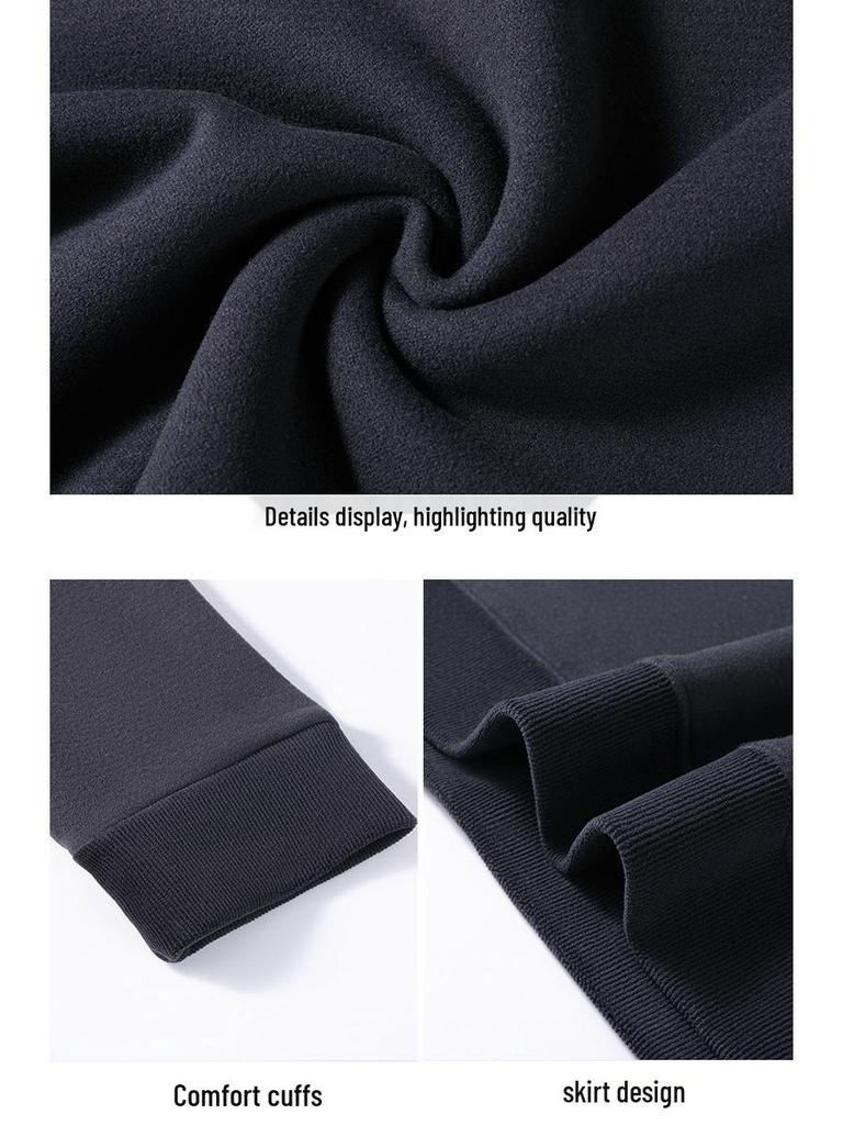 Men's Stylish Wool Cashmere Zipper Hoodie - Double-Sided Thermal Fabric for Autumn and Winter.