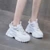 6CM Erhöhung Damen Sneaker mit dicker Sohle Frühling und Herbst Mode Outdoor Weiß Rutschfest Schnürschuh Atmungsaktiv Damen 35-40