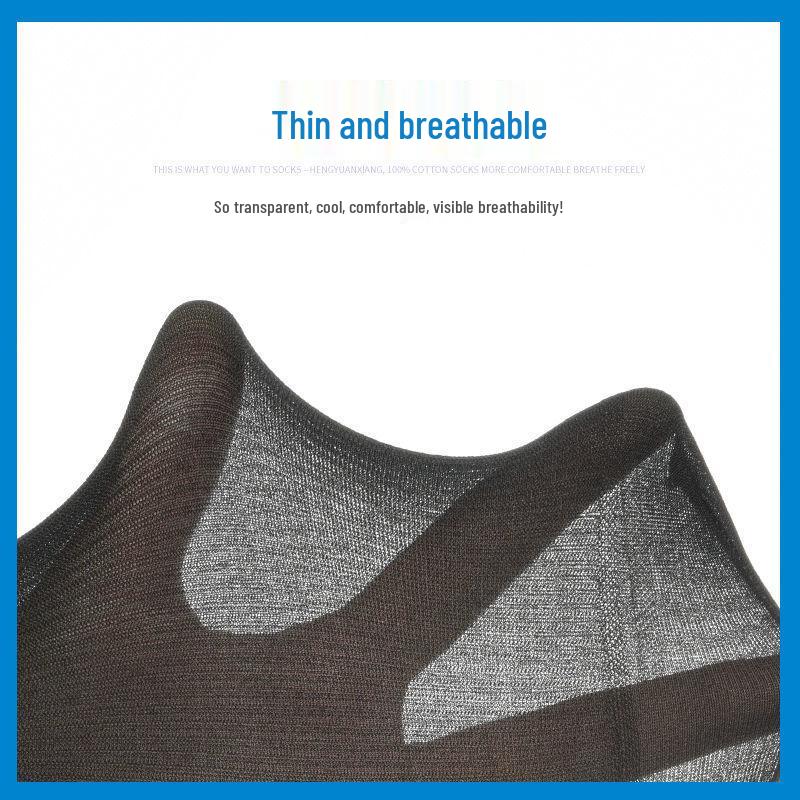 Langsha Men's Ultra-Thin Ice Silk Mid-Calf Socks - Breathable Black Summer Silk Stockings