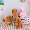 Soft Stuffed Tail Wagging Capybara Keyring Kawaii Capybara Doll Pendant  Kids Toy Gift