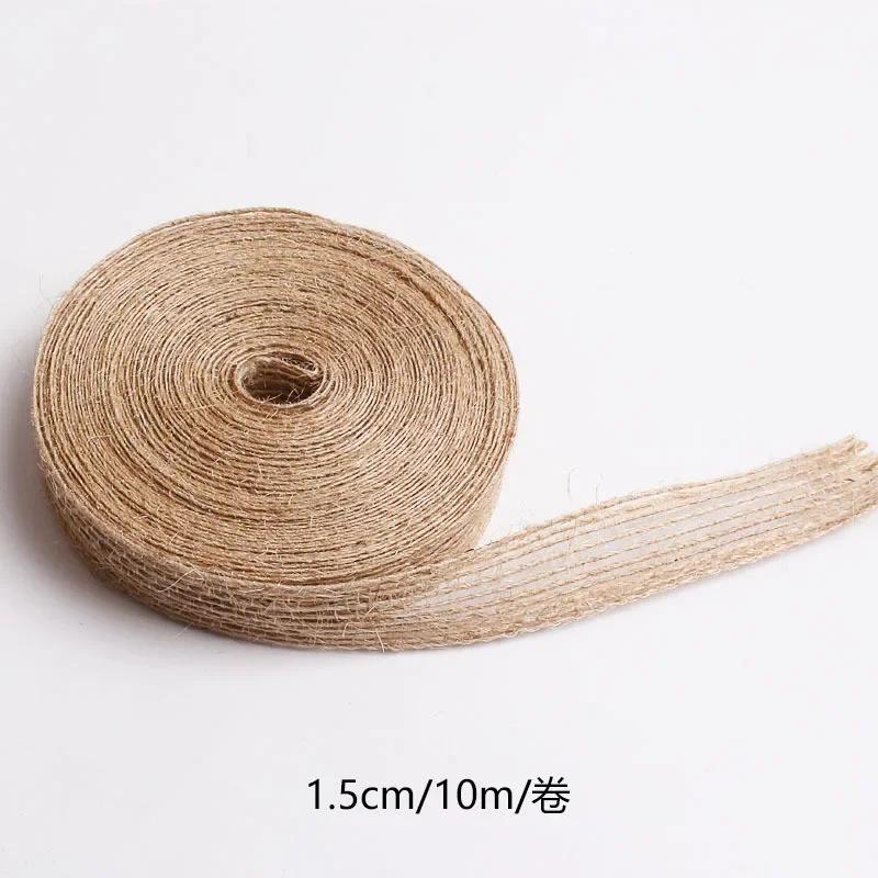 

10M 15-50mm Ribbon for Bows Gift Ribbon Natural Jute Christmas Ribbon Roll DIY Vintage Wedding Apparel Sewing Supplies Ribbons L