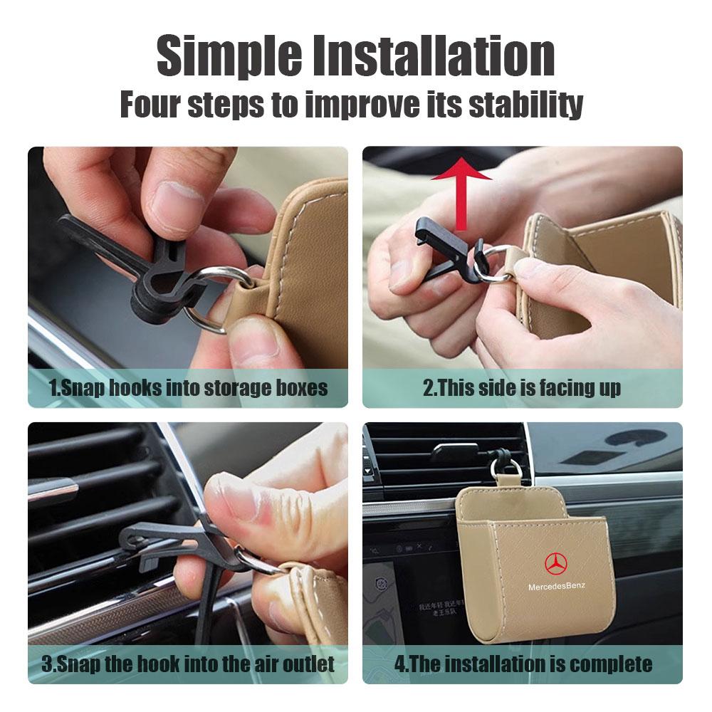 Car Air Outlet Storage Box Car Badge Sundries Pack Decorate Auto Goods For Mercedes Benz AMG W124 W202 W203 W204 W210 W211 W220