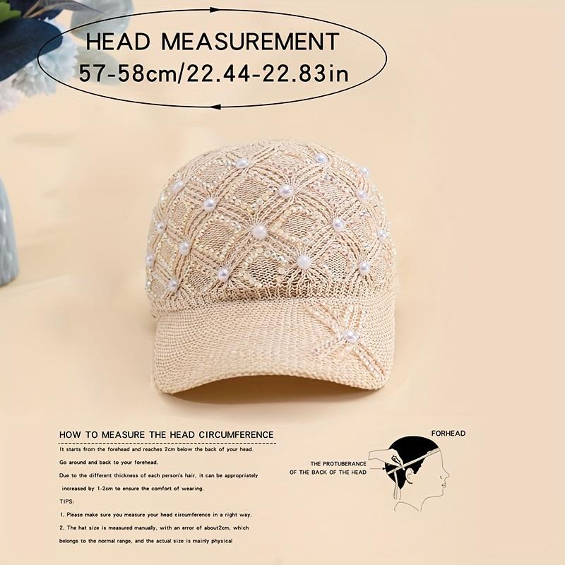 1pc of Four-Leaf Flower Pearl Hat for Women, Stylish And Versatile with Pearl And Rhinestone Mesh, Adjustable Summer Baseball Cap