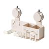 Wall-Mounted No-Drill Bathroom Stand: Electric Toothbrush & Hair Dryer Holder with Mouthwash Cup