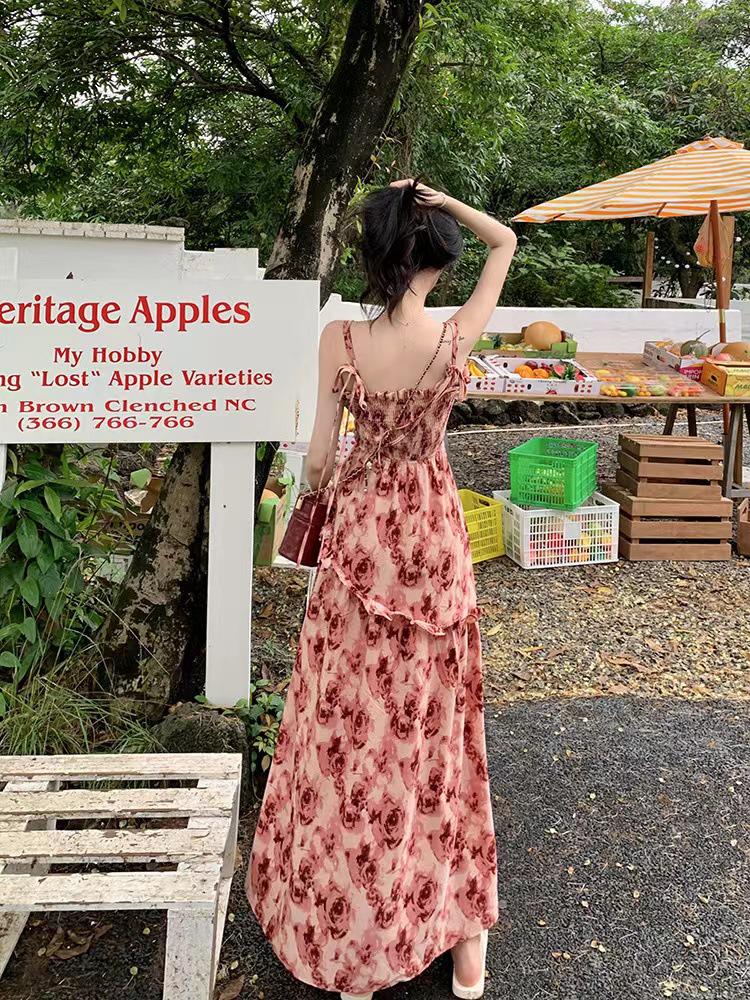 Summer 2024 Floral High Waist Fairy Mori Style Dress