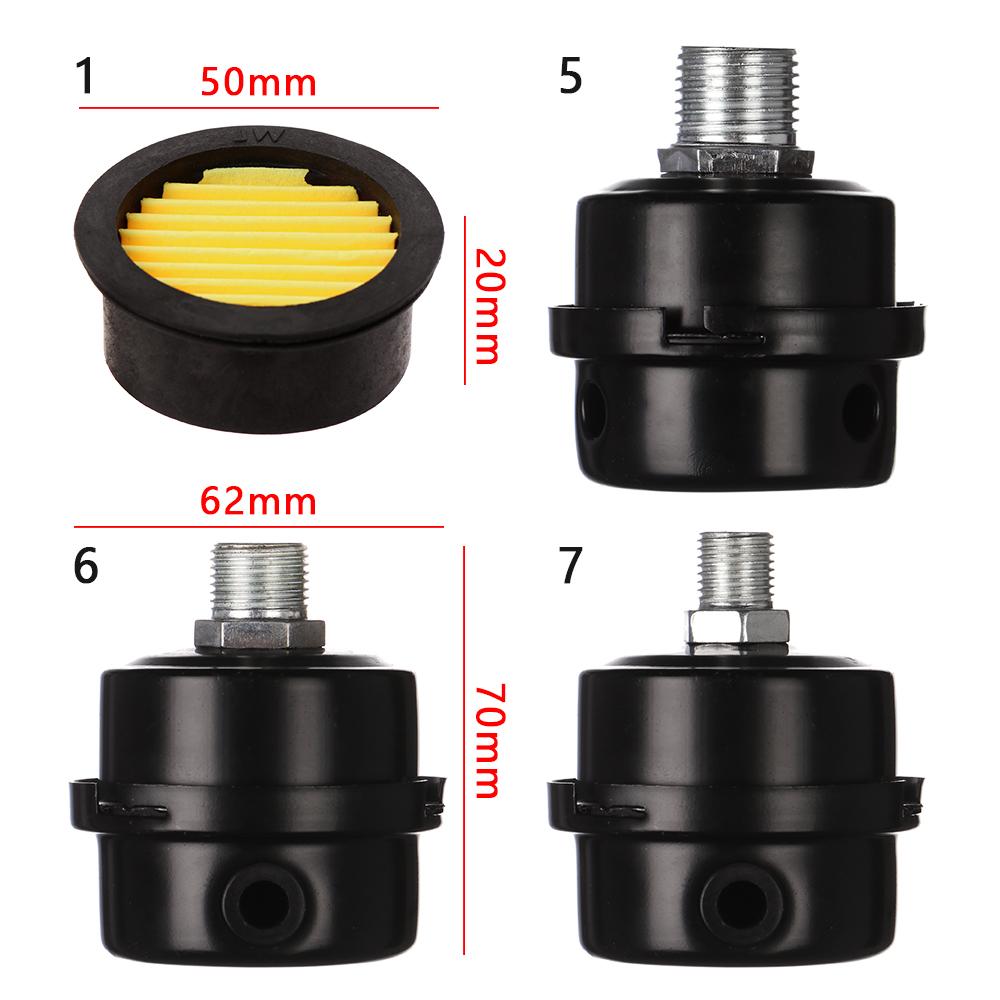 New 12.5mm 16mm 20mm Metal Intake Filter Squelch Muffler 1/2 '' 5/8 "3/4 '' Thread M12 Air Filter Air Compressor Spare Parts