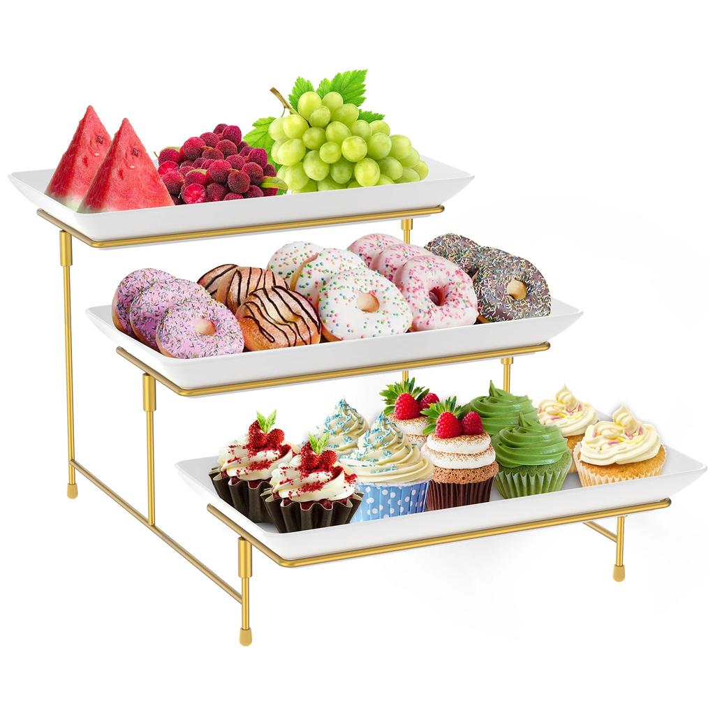 3 Tier Serving Stand Set Fruit Dessert Display Tray Cupcake Tier Stand for Home Party Wedding Display Tray