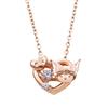 White Clover Kuromi 20th Anniversary Ladies Necklace Dancing Stone Sanrio Characters Silver 925 Surgical Stainless Steel 316L Cubic Zirconia Heart