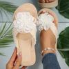 Fashionable Floral Decor Women's Flip Flops EVA Sole Lightweight Flat Sandals Woman 2025 Summer Comfort Non Slip Beach Slippers
