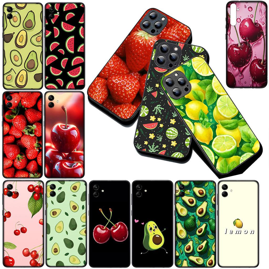Cherry Strawberry Fruit Summer Avocado Phone Case for Samsung Galaxy A35 A36 A55 A26 A05 A06 A14 A50 A51 A53 A54 A12 A13 A23