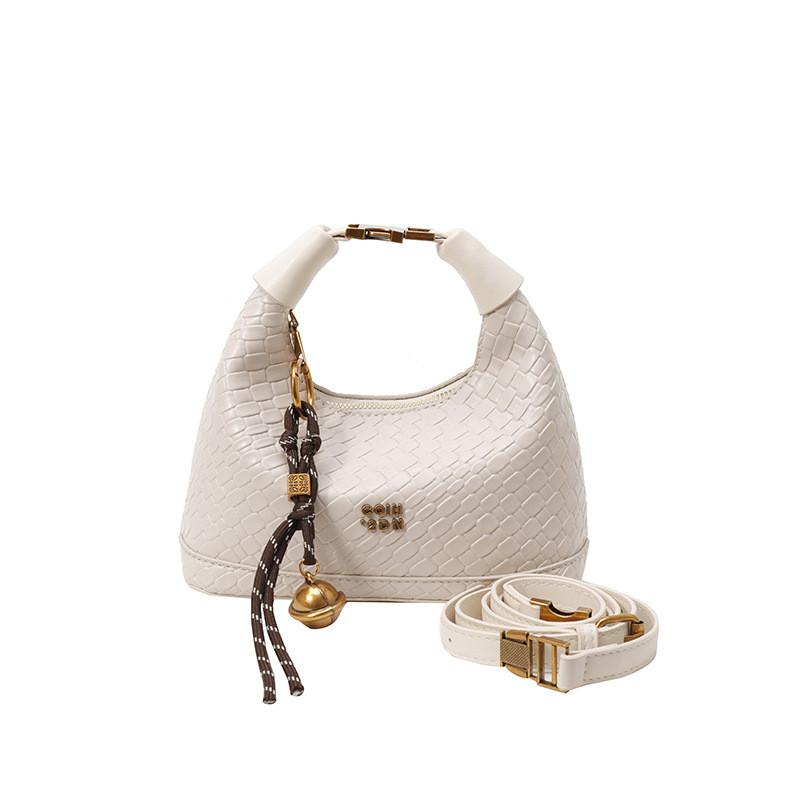 

Pattern Lattice Pu Handbag Solid Color Single Shoulder Crossbody Bag Fashion белый