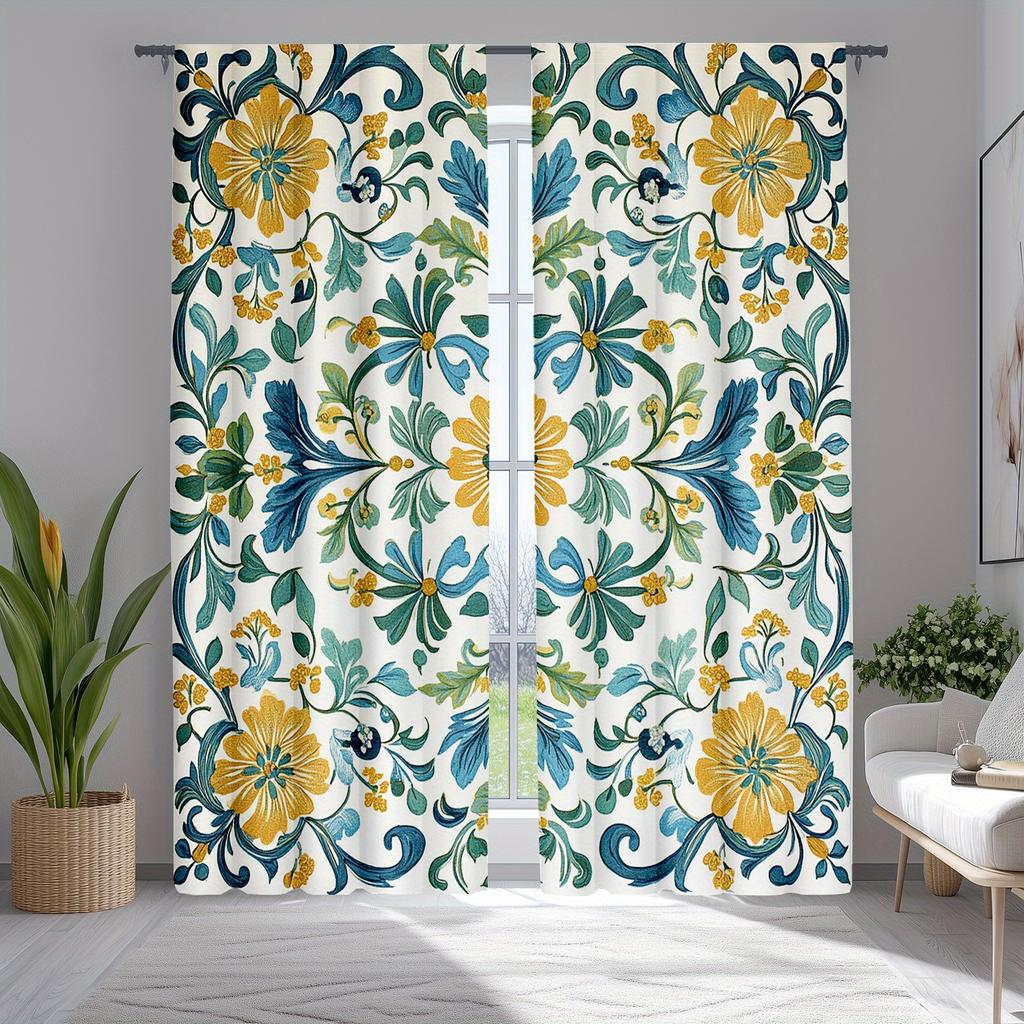 William Morris Curtains Vine Floral Botanical Patterns Living Room Bedroom Curtain Set Of 2 Vintage Made Polyester Washable Sitting Ready