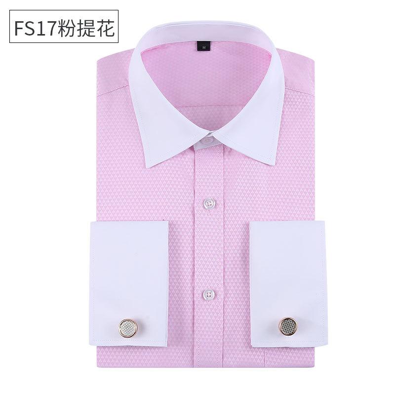 New Style Men's French Formal Shirt Striped Long-sleeved Men's Top Versatile Pocket Design Fashionable Men's Clothing