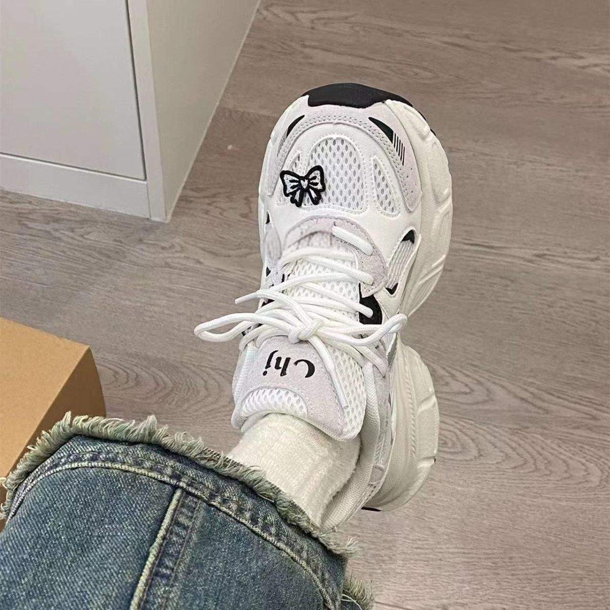 

Girls shoes 2025 new autumn children s casual sports shoes girls older children running dad shoes lightweight thick sole 37 yards inner length 22.6 бежевый