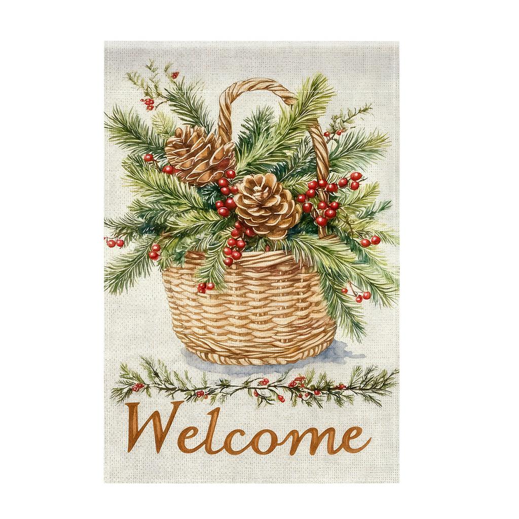 Christmas gingerbread Garden Flag 12x18 Inch Double Sided for Courtyard Outdoor Welcome Flag Decoration (Excluding flagpole)