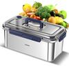 316 Stainless Steel Food Storage Container Set, Airtight Leakproof Kitchen Organizer with Lids, Large Capacity Bento Box