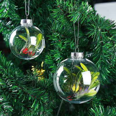 Transparent Plastic Ball Baubles Christmas Tree Hanging Ornament DIY Decoration