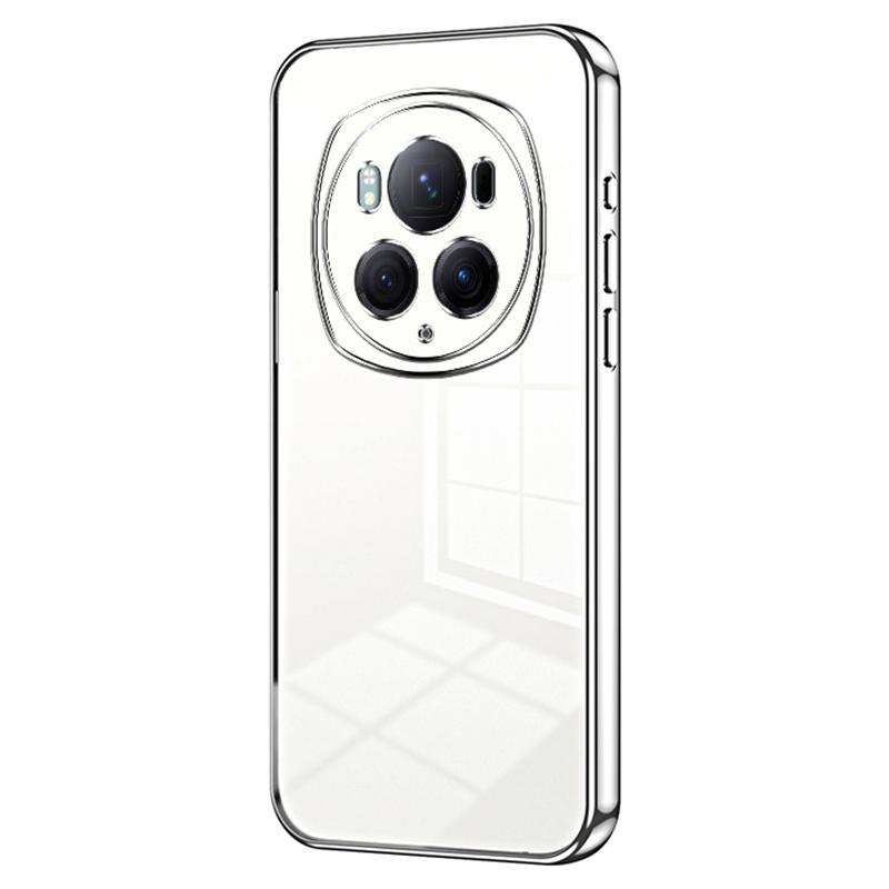 

For Honor Magic6 Pro 5G Electroplating TPU Cover Fall Protection Cell Phone Case Silver