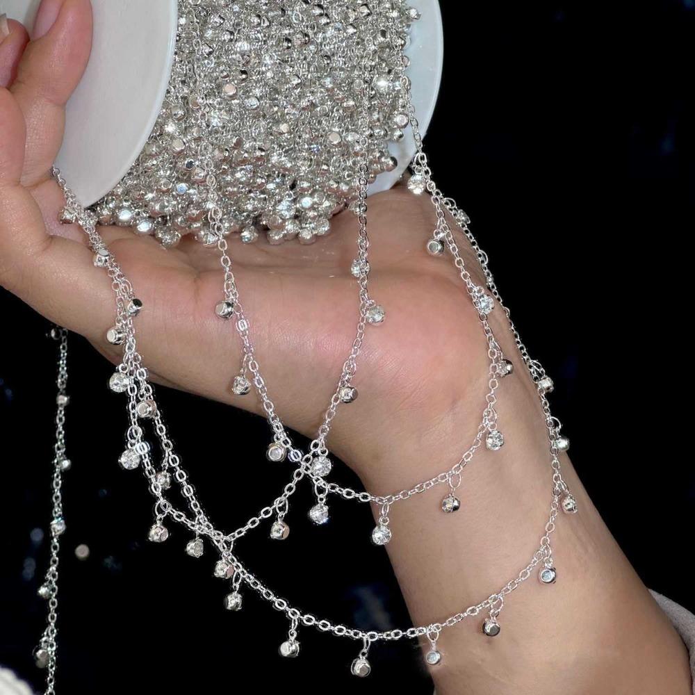 

1 Meter Length Rhinestone Chain Waterdrop-shaped Antiquity Style Zircon Chain Multi-color Handmade Jewelry Chain Girl Jewelry