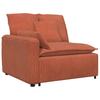 Modular Sofa End Module with Armrest and Cushions Red Orange 100 Cm