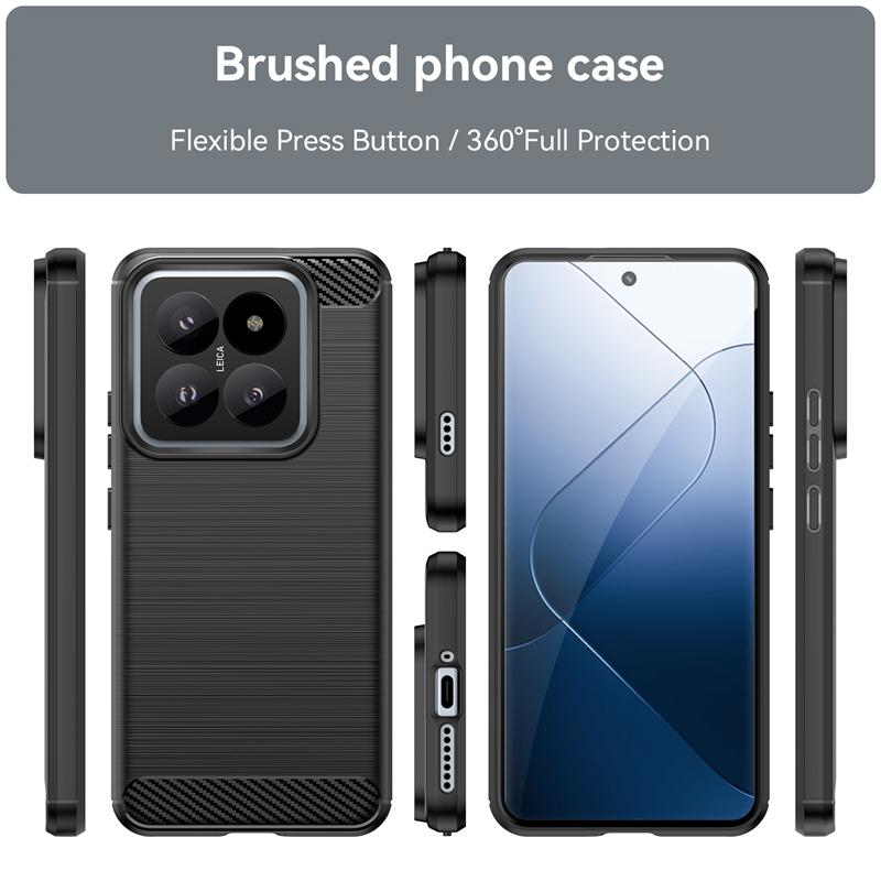 For Xiaomi 14 Pro Case Cover Xiaomi Mi 14 Pro Capas Phone Bumper Shockproof Carbon Fiber Soft TPU Cover For Mi 13T 14 Pro Fundas