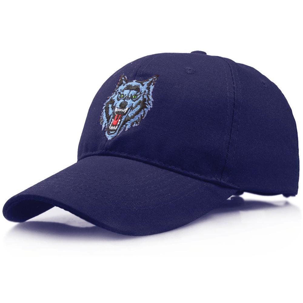 

Wolf Blue Head Pattern Embroidered Baseball Caps Outdoor Sports Hats Casual синий