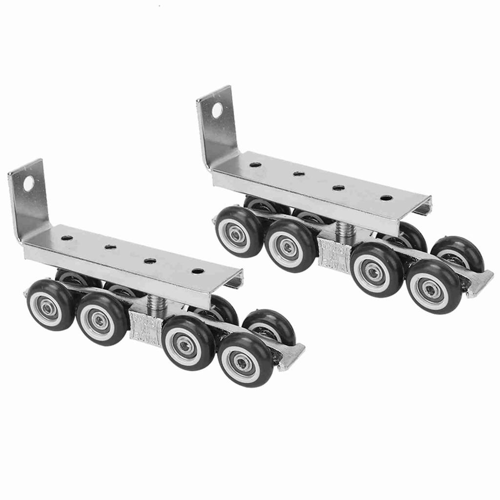 1 Pair 8 Wheels Sliding Door Rollers Hardware Hanging Wheels Silent Rail Wheel