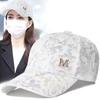 New Women's Baseball Cap Summer Casual Mesh Cap Fashion Metal Decoration Baseball Caps Print Outdoor Sun Visor Hat Adjustable