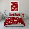 Festive Red Christmas Decor Theme Kid'S And Adults' Bedroom Decor, Exquisite Three-Piece Bedding Set Gift