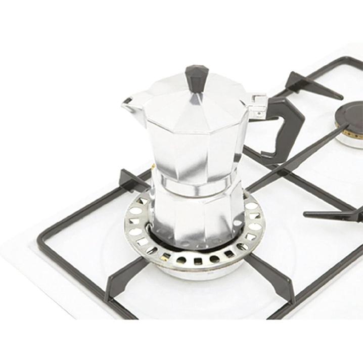 4.5  Gas Ring Reducer Trivets Universal Stove Accessories for Stove Top Hob Cooker- Heat Simmer Espresso Coffee n Milk Pots, 2pack,Sliver 1
