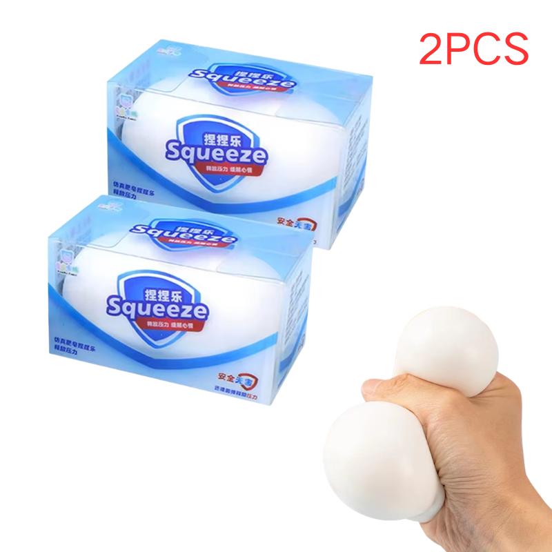 Simulated Squishy Soap Ball Soft Fidget Toy Stress Relief Relaxing Party Favor Gift for All Ages 3 and Up